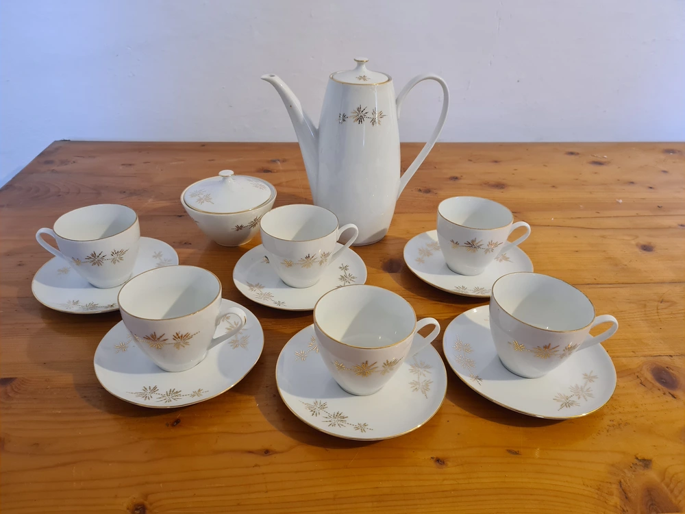 Porcelánová sada na kávu, Bohemia Czechoslovakia, 14ks