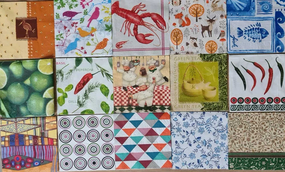 Ubrousky, decoupage, mix, 15ks