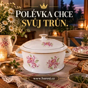 Terina, polévková mísa, kytičky, výška 13cm, průměr 21,5cm