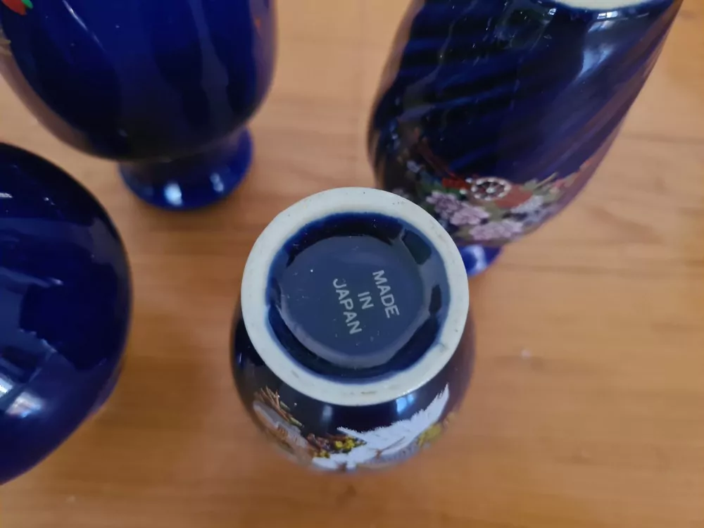 Keramika, 4x modrá váza, cena za vše 