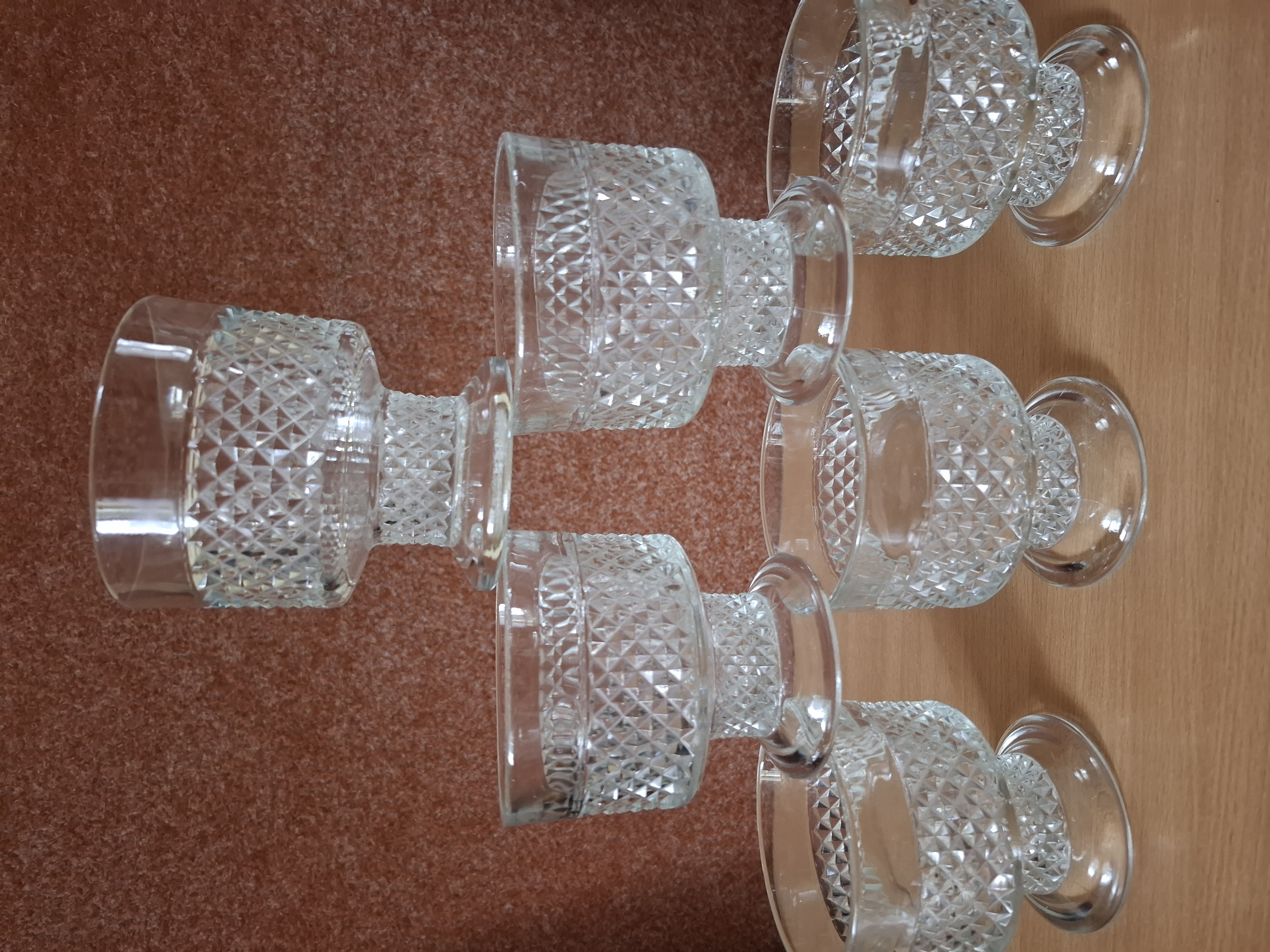 Retro misky na puding, Sklo Union Libochovice, cena za vše, výška 9,5cm