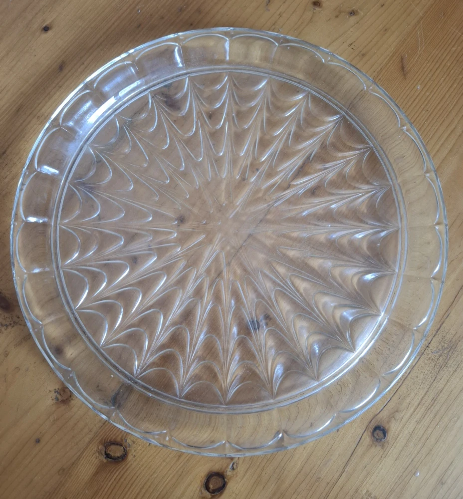 Servírovací talíř, podnos, lisované sklo 
