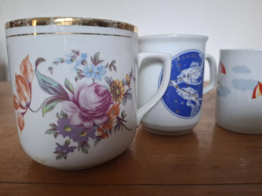 Retro hrnek, hrníček, 5ks, mix značek Czechoslovakia 