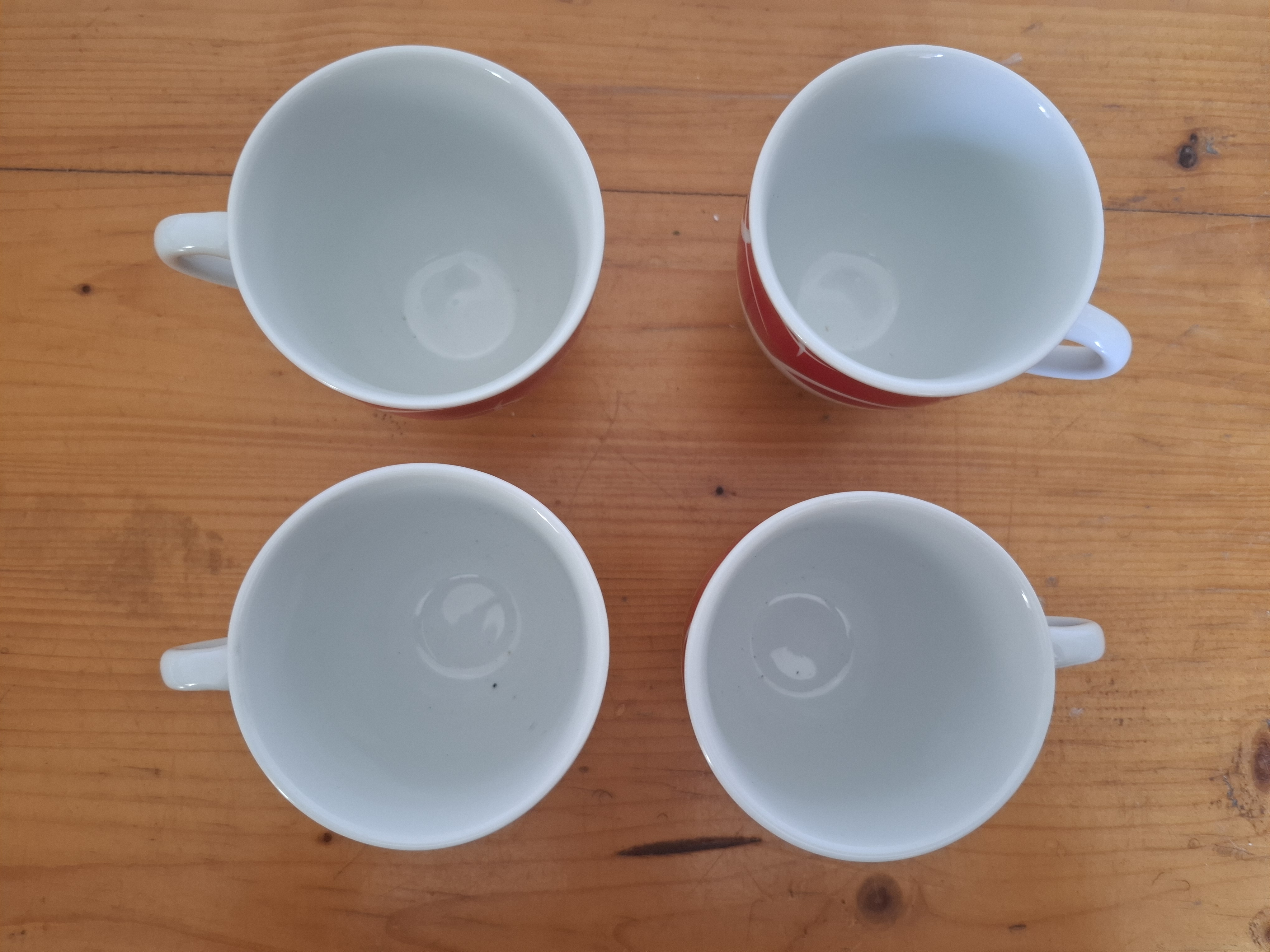 Hrnek, hrníček, 4x, červený motiv, VP Design