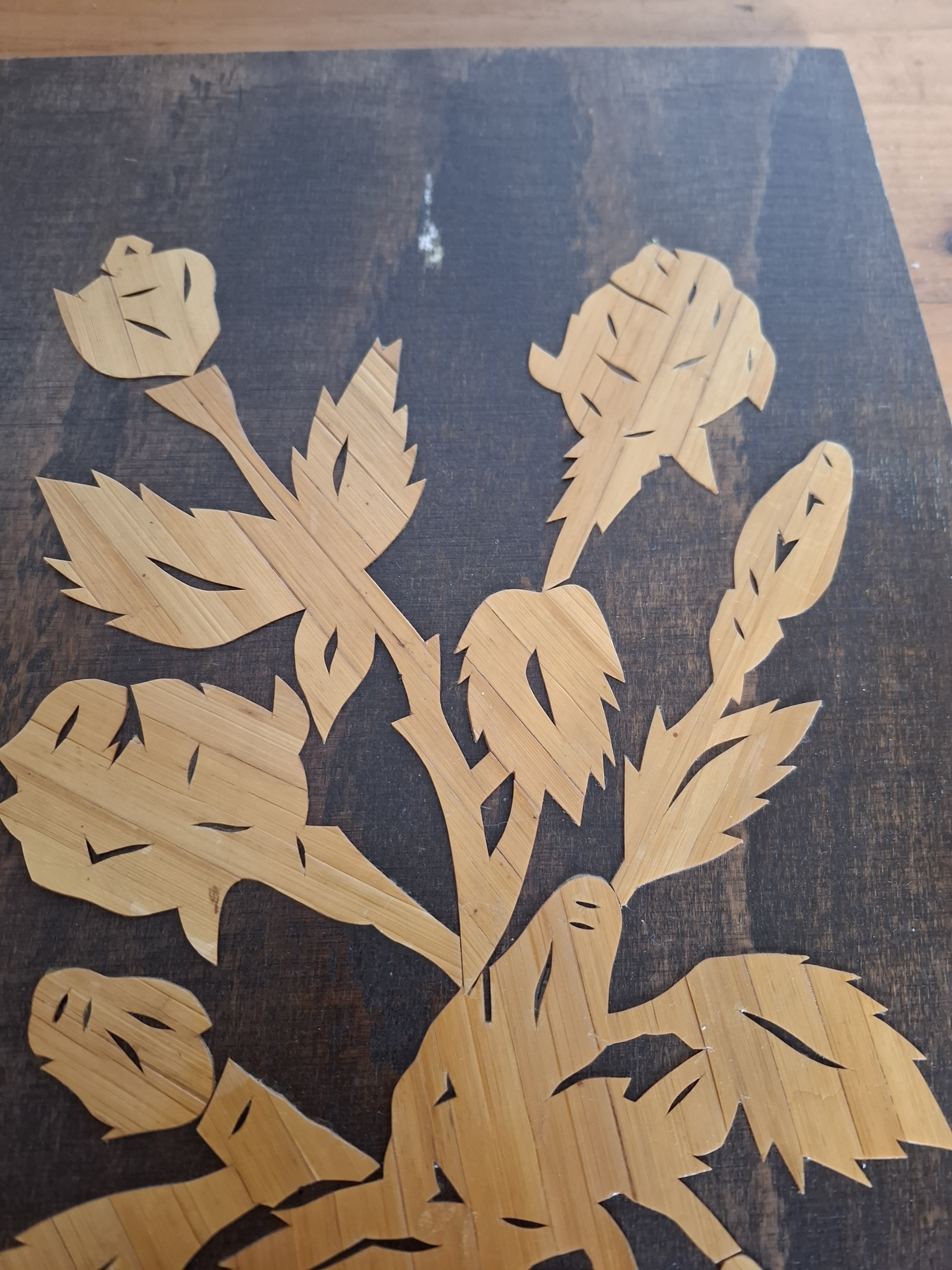 Retro dřevěný obraz, dekorace k zavěšení 