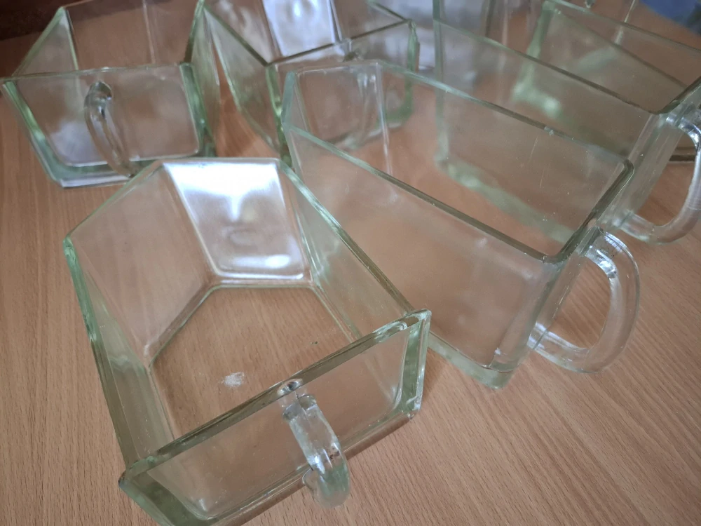 Skleněné dózy na potraviny s uchem, retro dózy do kuchyně 