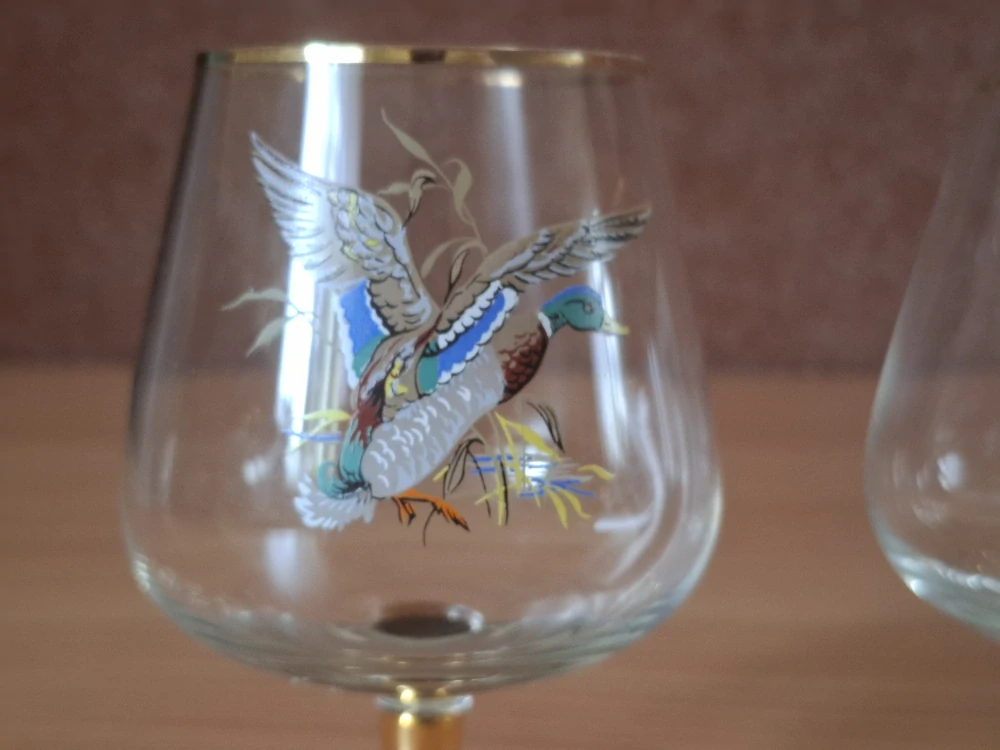 Napoleonky, myslivost, 2ks, dekor kachna, cena za oba kusy dohromady 