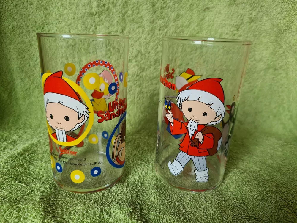 Sklenice, skleničky, pohádky, dětský motiv, Německo,  cena za oba kusy dohromady 