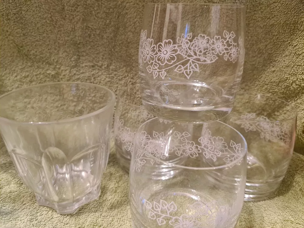 Sklenice, retro skleničky, 9ks, cena za vše