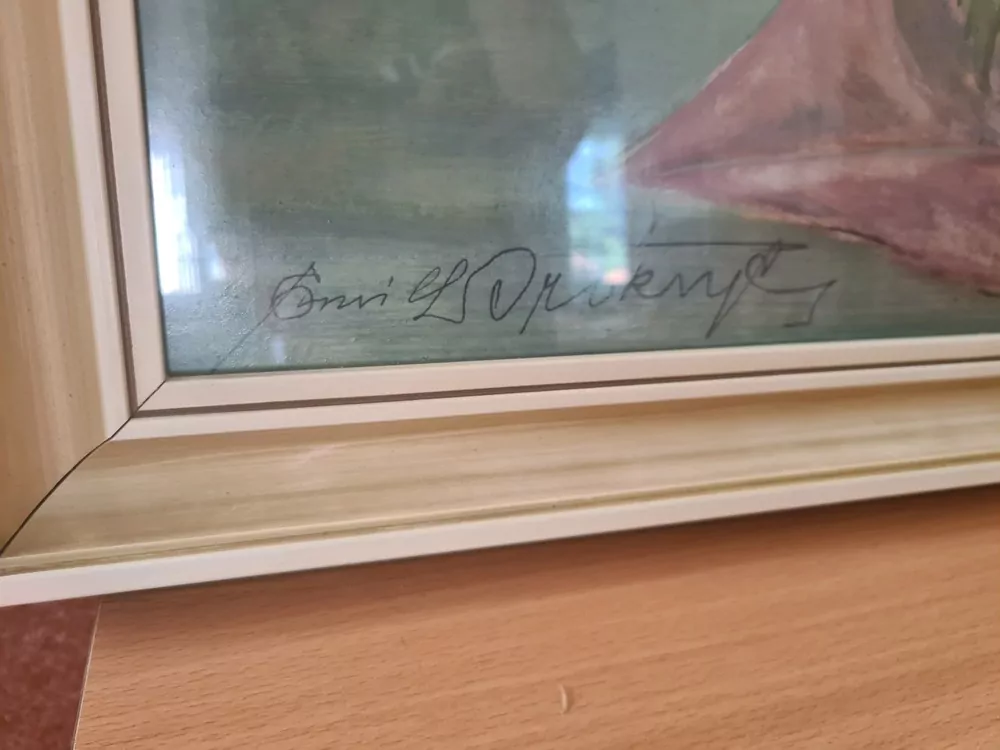 Obraz Kytice jiřin, 1984 Emil Přikryl