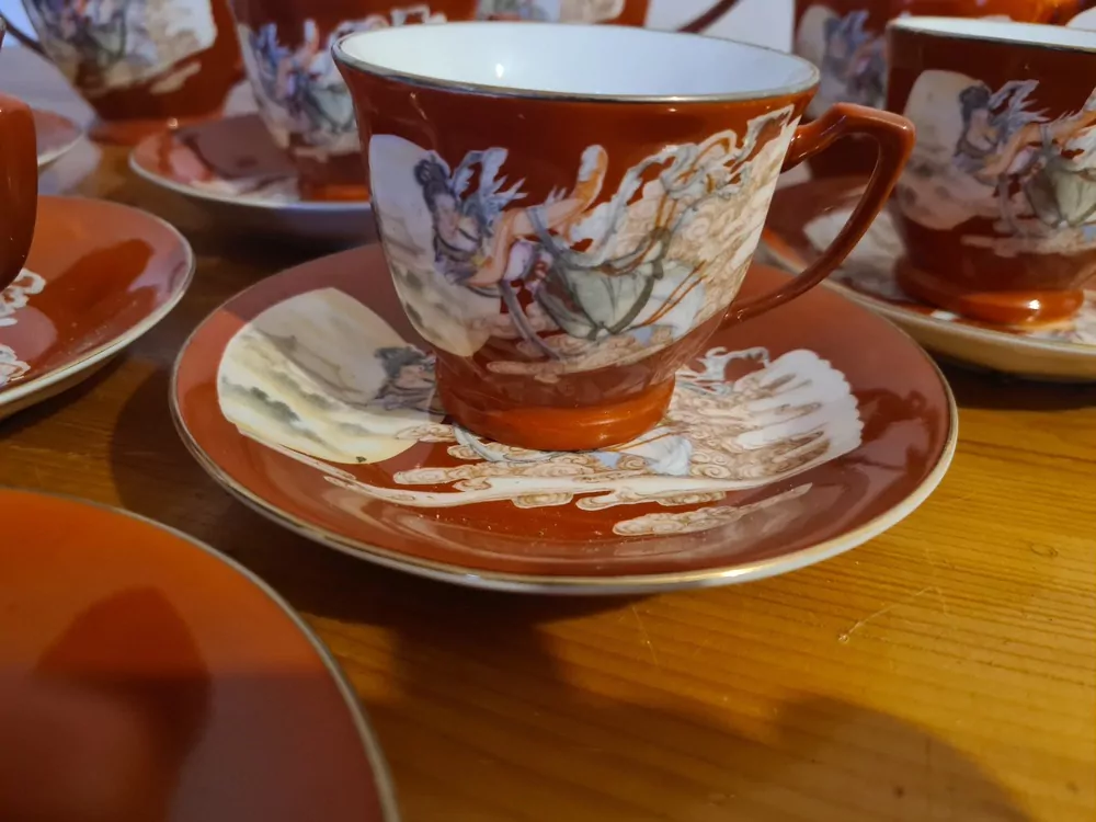 Porcelánová sada na kávu, čaj, asiatika, 15ks,  China 