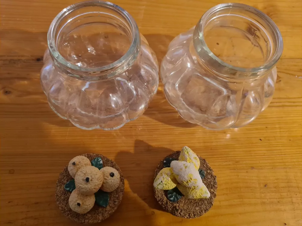 Skleněná dóza, 2x, výška 12cm