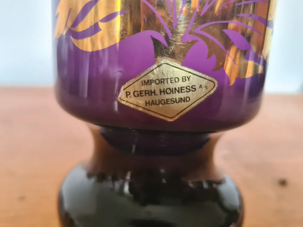 Retro váza, fialové sklo, výška 20cm