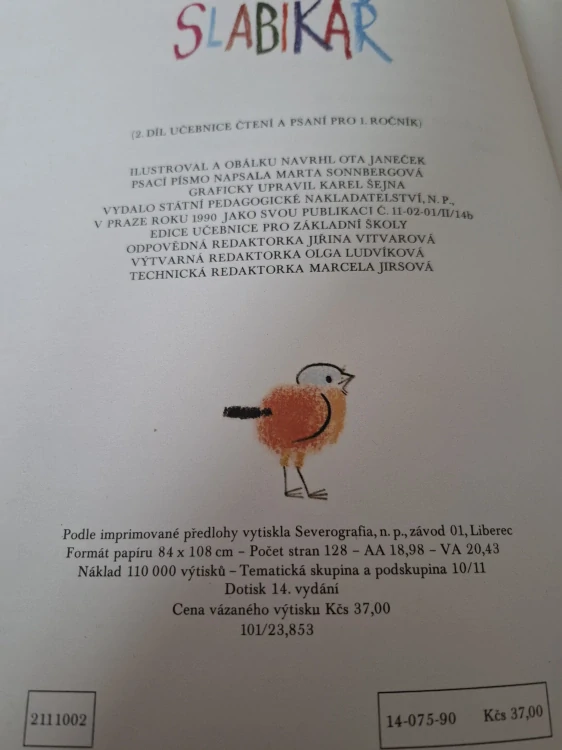 Slabikář, 14.vydání r.1990