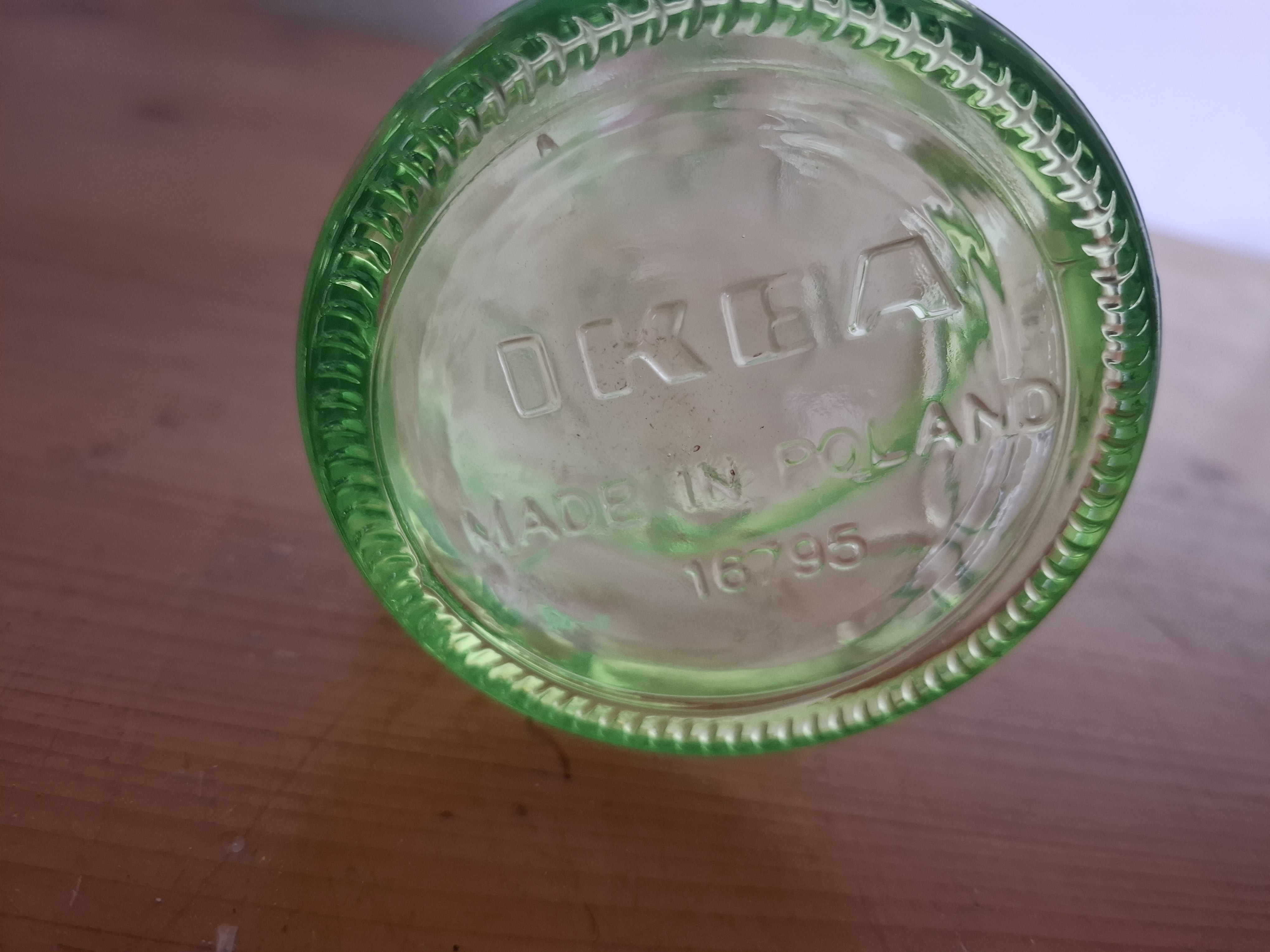 Zelená váza, láhev, IKEA 