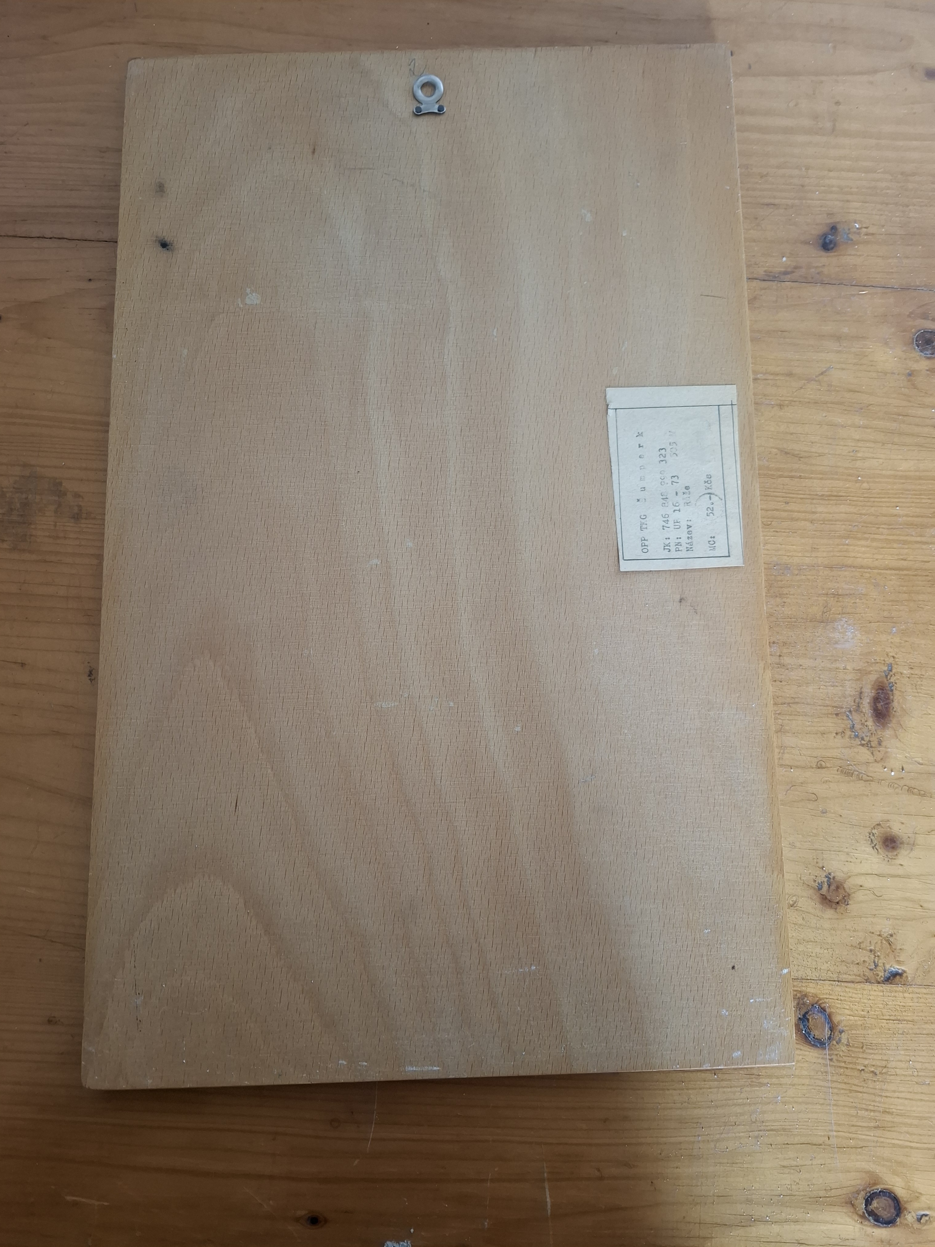 Retro dřevěný obraz, dekorace k zavěšení 