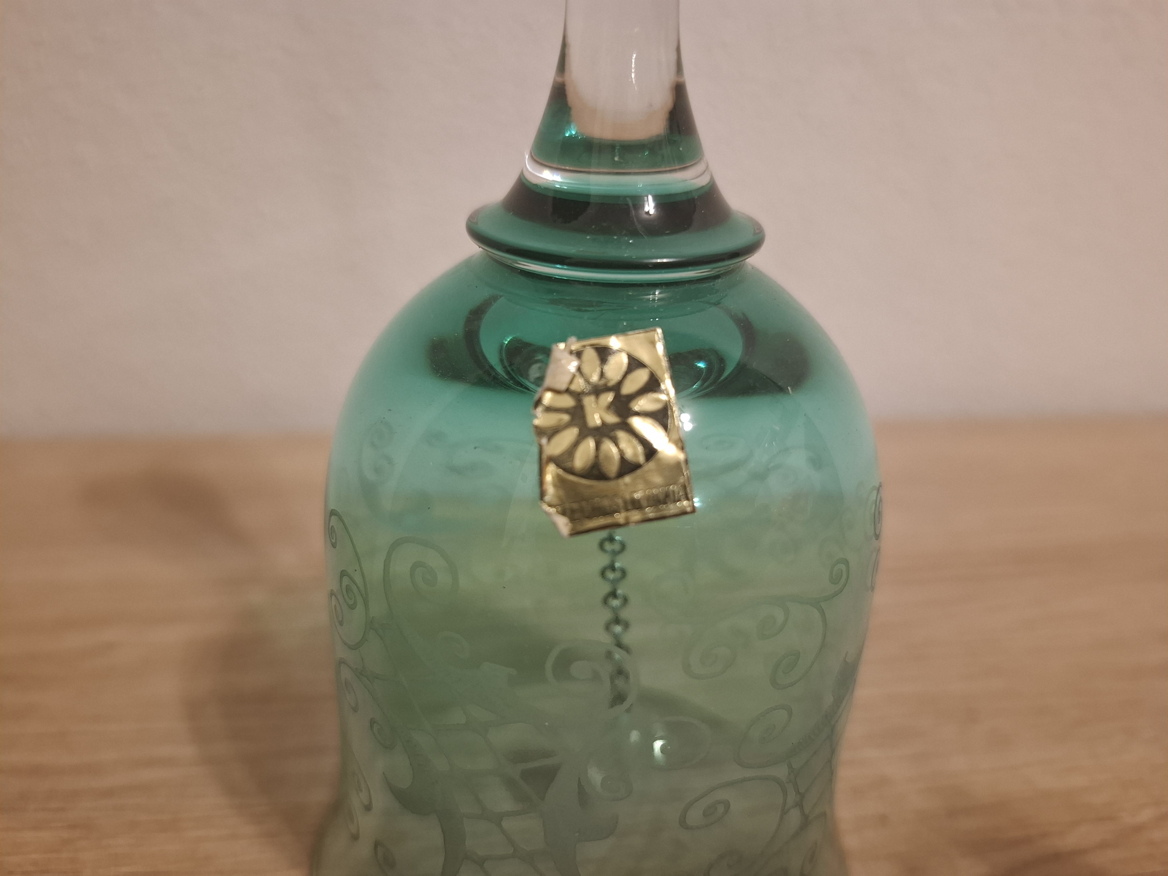 Zelený zvoneček, sklárna Květná Czechoslovakia 