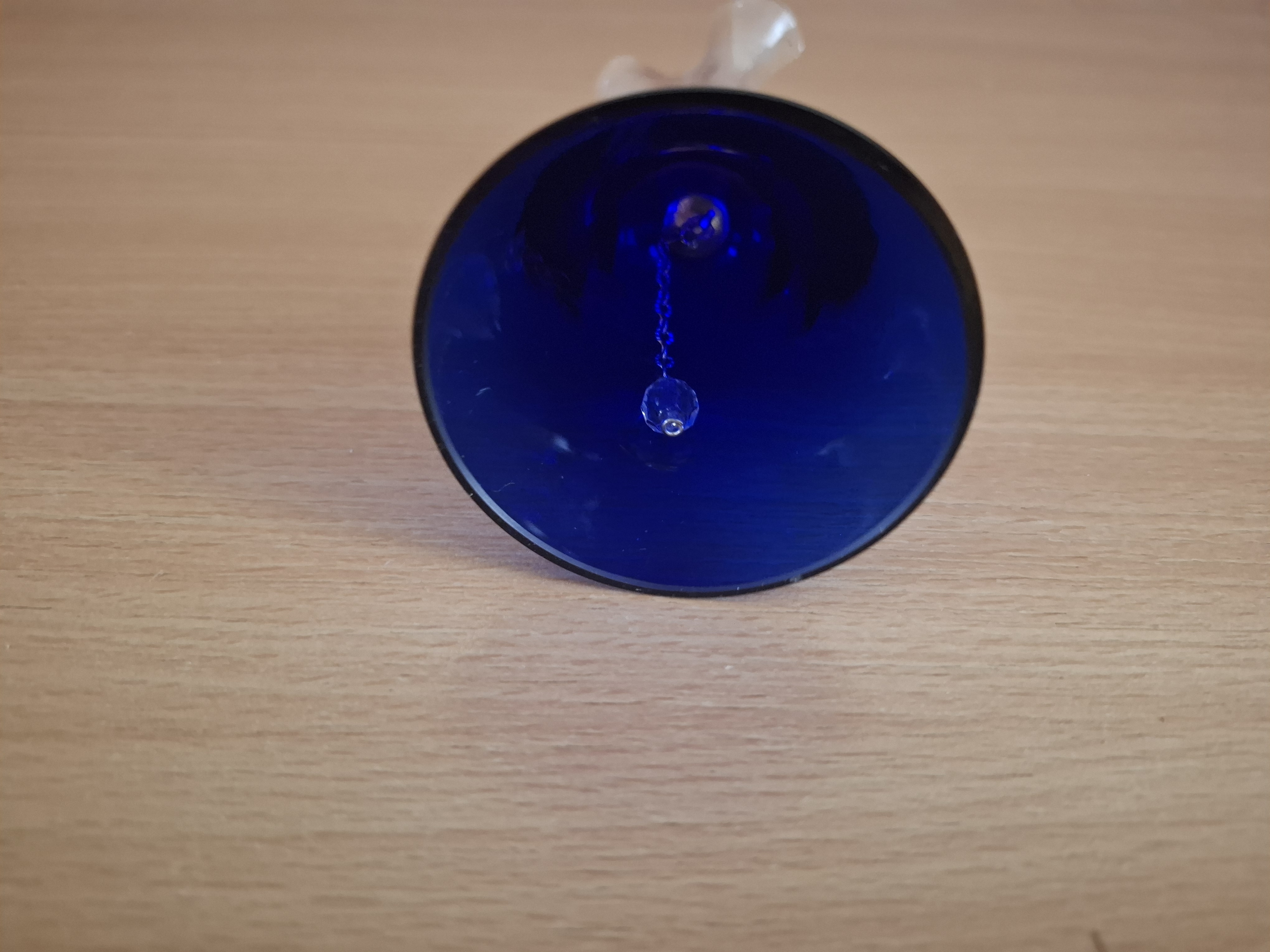Modrý zvoneček, zvonek, výška 13cm, sklo
