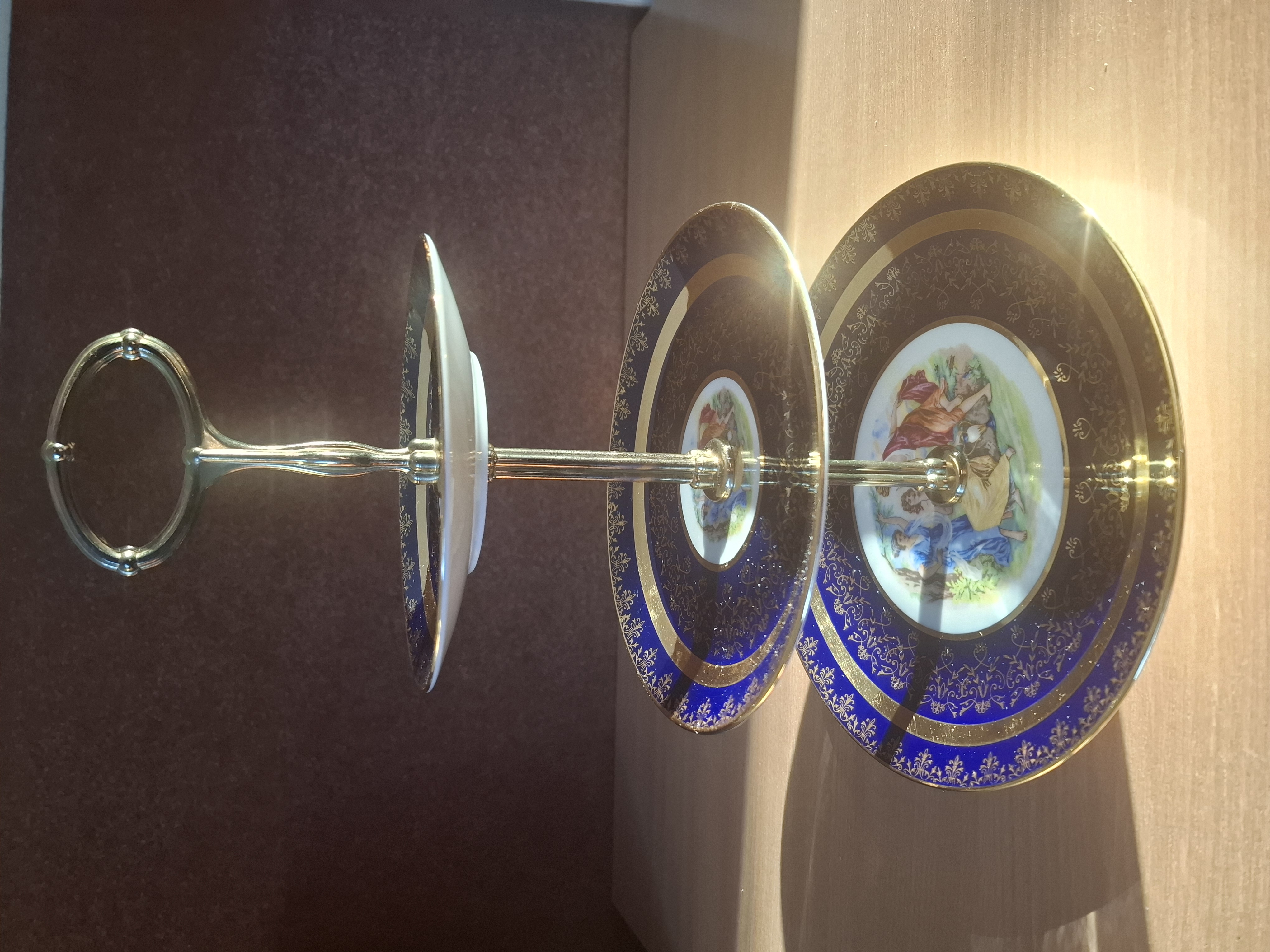 Etažér Tři Grácie, cobalt, MZ Czechoslovakia 