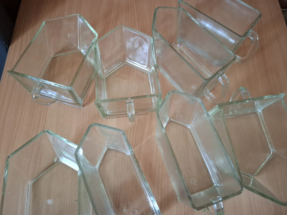 Skleněné dózy na potraviny s uchem, retro dózy do kuchyně 