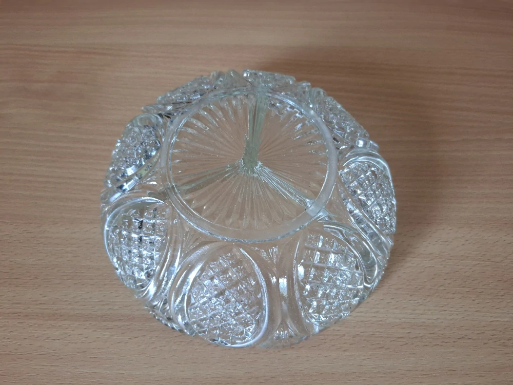 Dělená mísa, trojmiska, lisované sklo, Czechoslovakia 