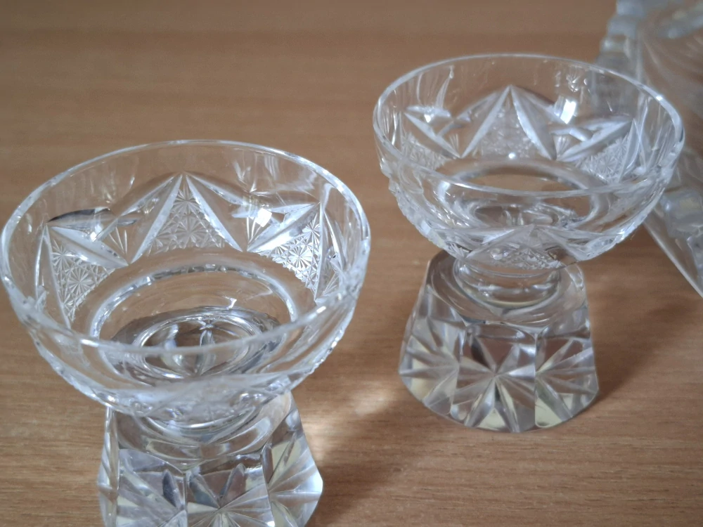 Nádherná křišťálová souprava, vysoký brus, Bohemia Crystal Czechoslovakia