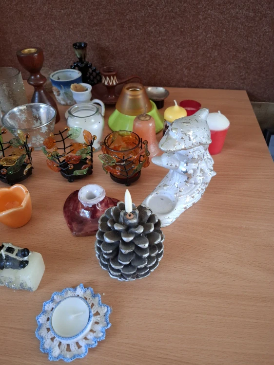 Svícen, svícny, svíčky, mix, cena za vše