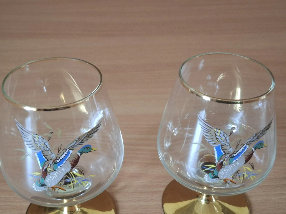 Napoleonky, myslivost, 2ks, dekor kachna, cena za oba kusy dohromady 