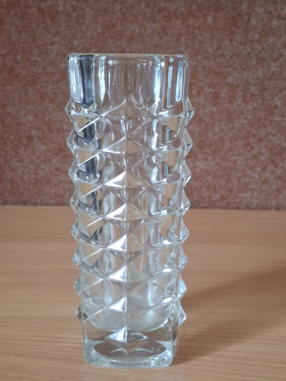 Váza, hranatá, J. Zejmon,  sklo Union Czechoslovakia 