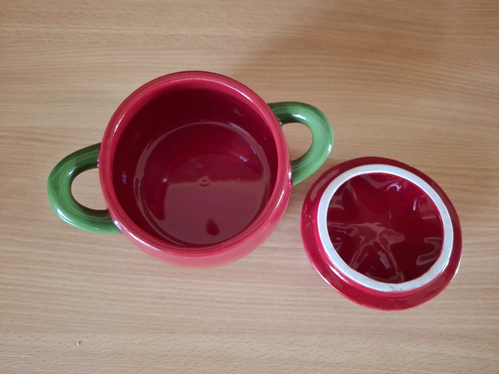 Dóza dvoudílná rajče, výška 13cm, průměr 13cm 