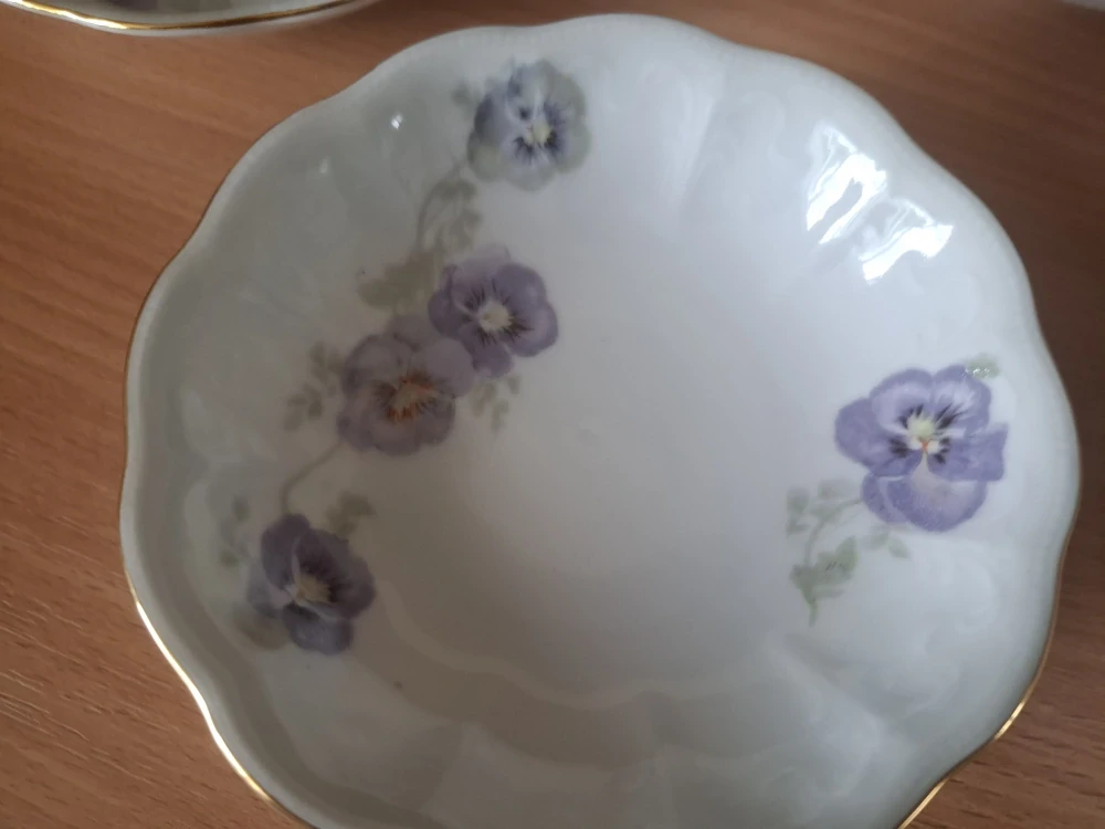 Fantastická starožitná sada, vintage set, dekor macešky, Czechoslovakia 