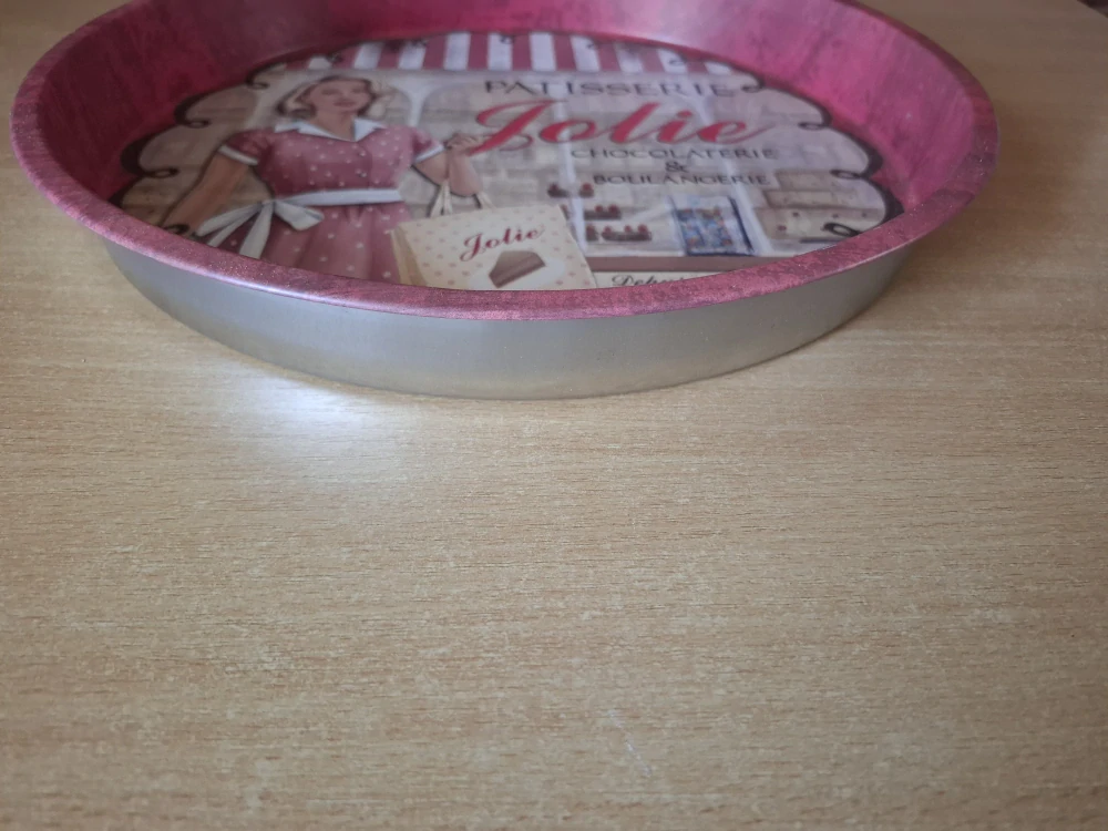 Plechový podnos s vintage vzorem, jako nový