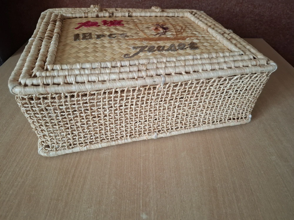Retro proutěná taška, plážová taška, velmi dobrý stav
