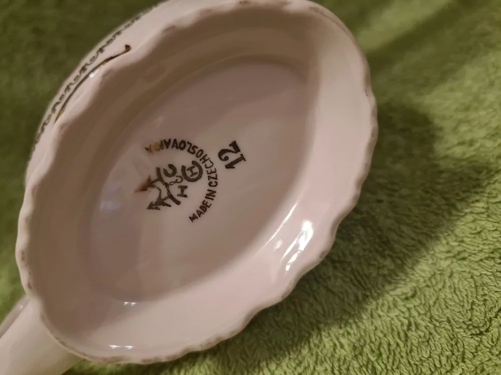 Porcelán růžový, lázeňské pítko, Haas a Czjzek Czechoslovakia