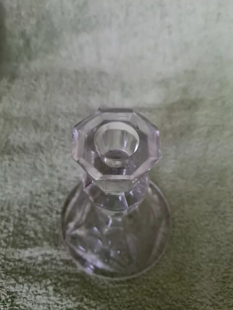 Skleněný svícen na jednu svíčku, výška 12cm