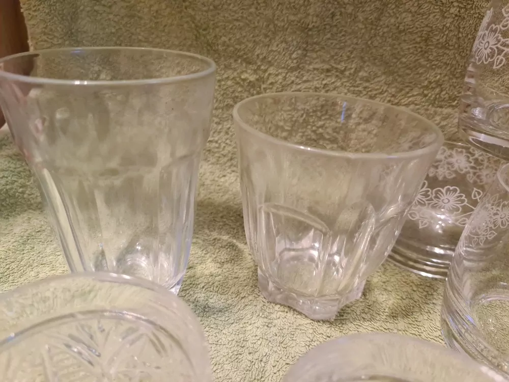 Sklenice, retro skleničky, 9ks, cena za vše