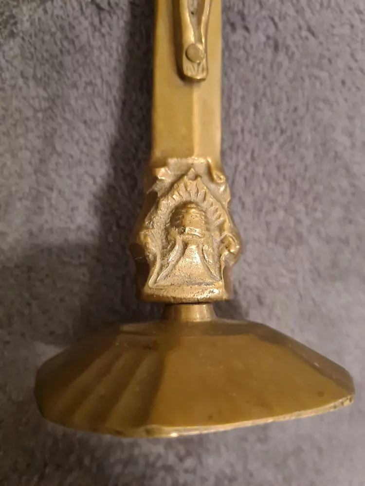 Mosazný kříž s Ježíšem, výška 20cm