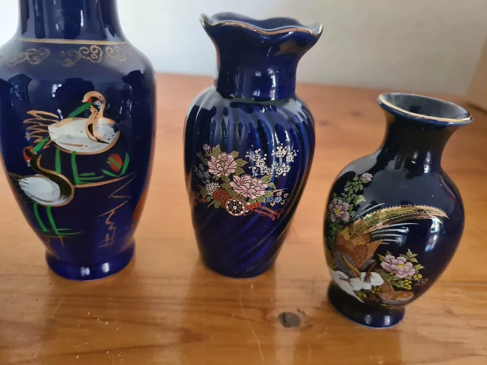 Keramika, 4x modrá váza, cena za vše 