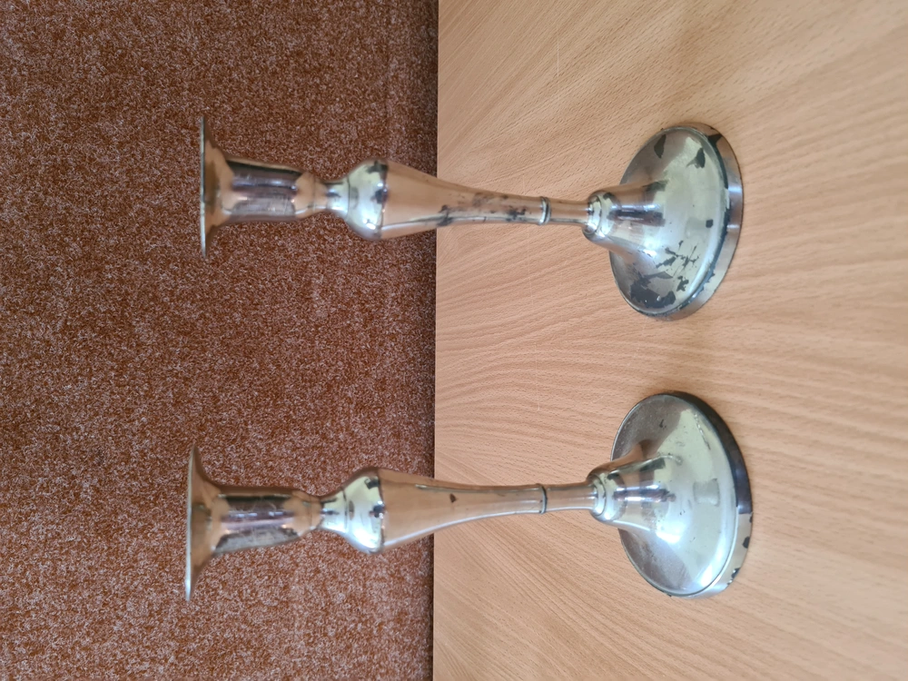 Svícen, kov, 2x, výška 20cm 