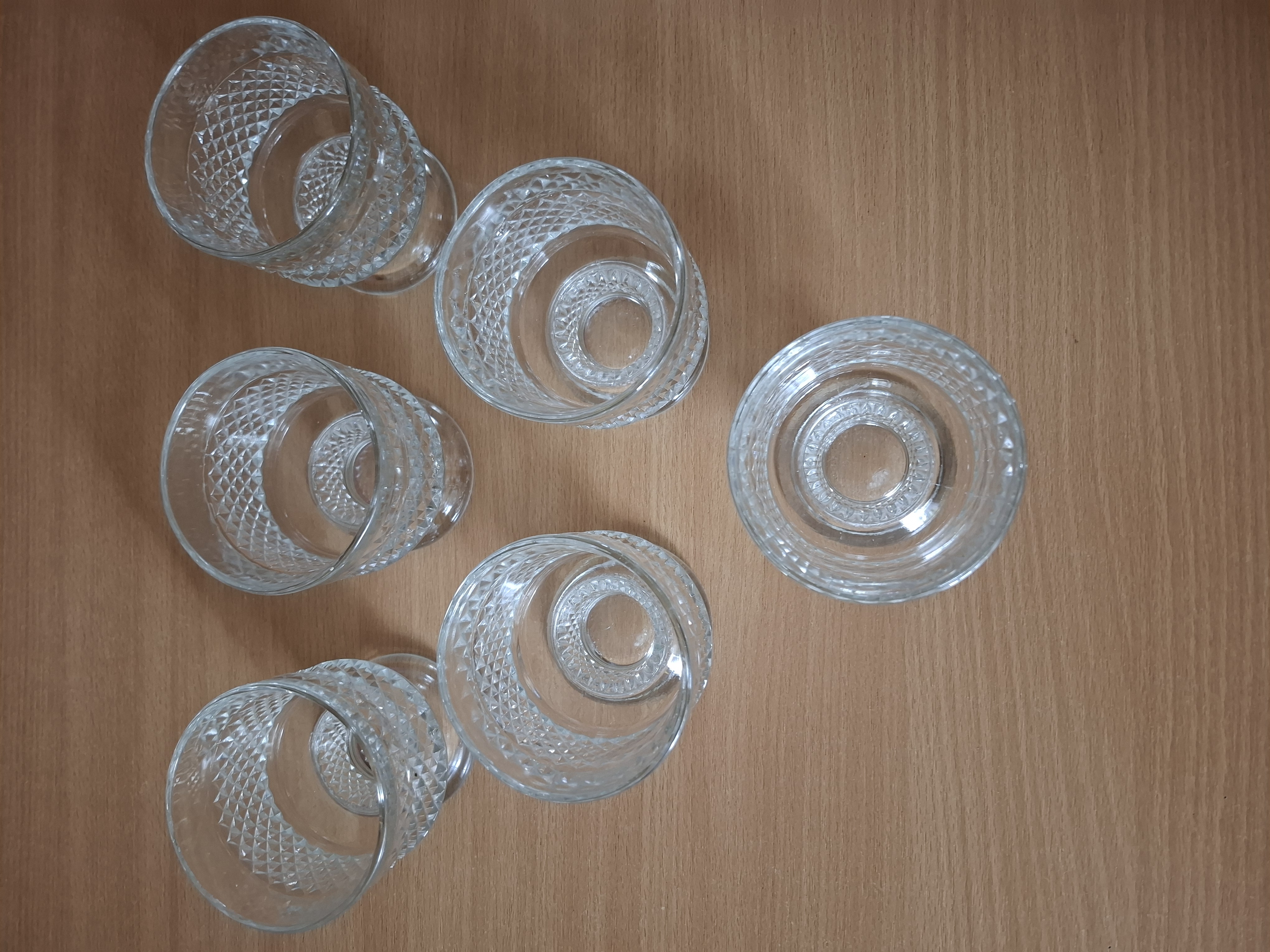 Retro misky na puding, Sklo Union Libochovice, cena za vše, výška 9,5cm