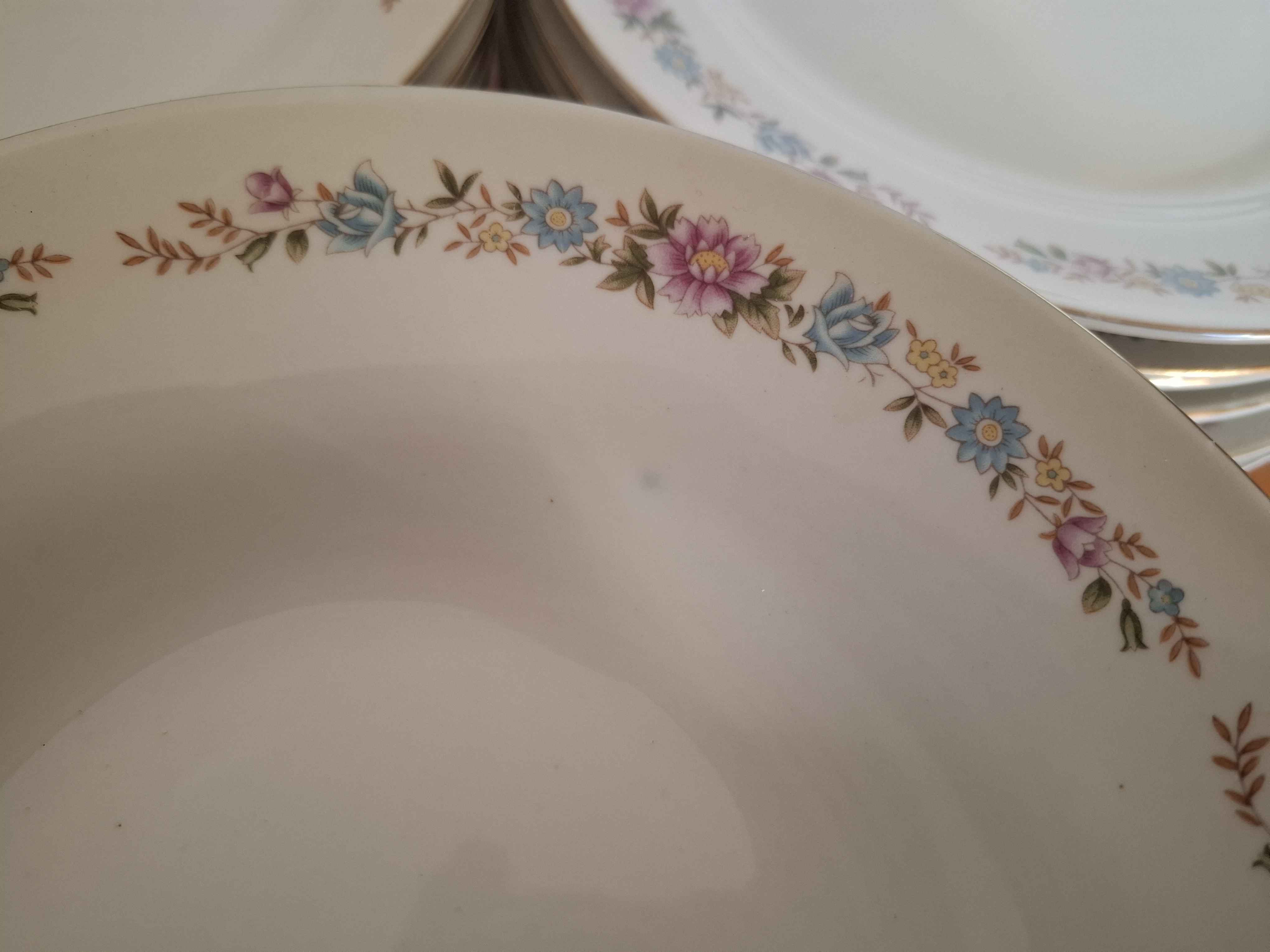 Jídelní souprava pro 6 osob, květinový dekor