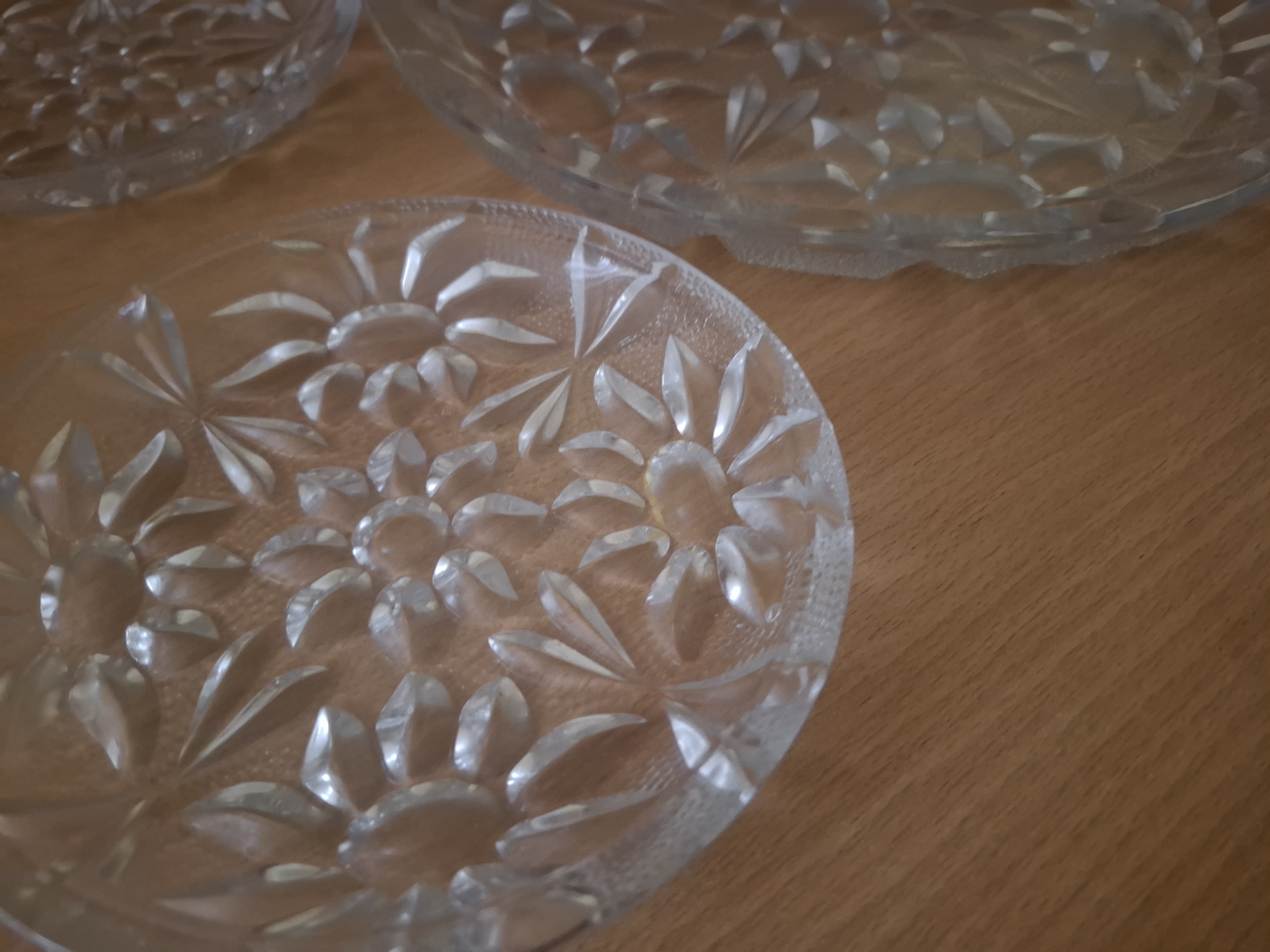 Koláčová, dezertní sada, servis, 6+1, lisované sklo 