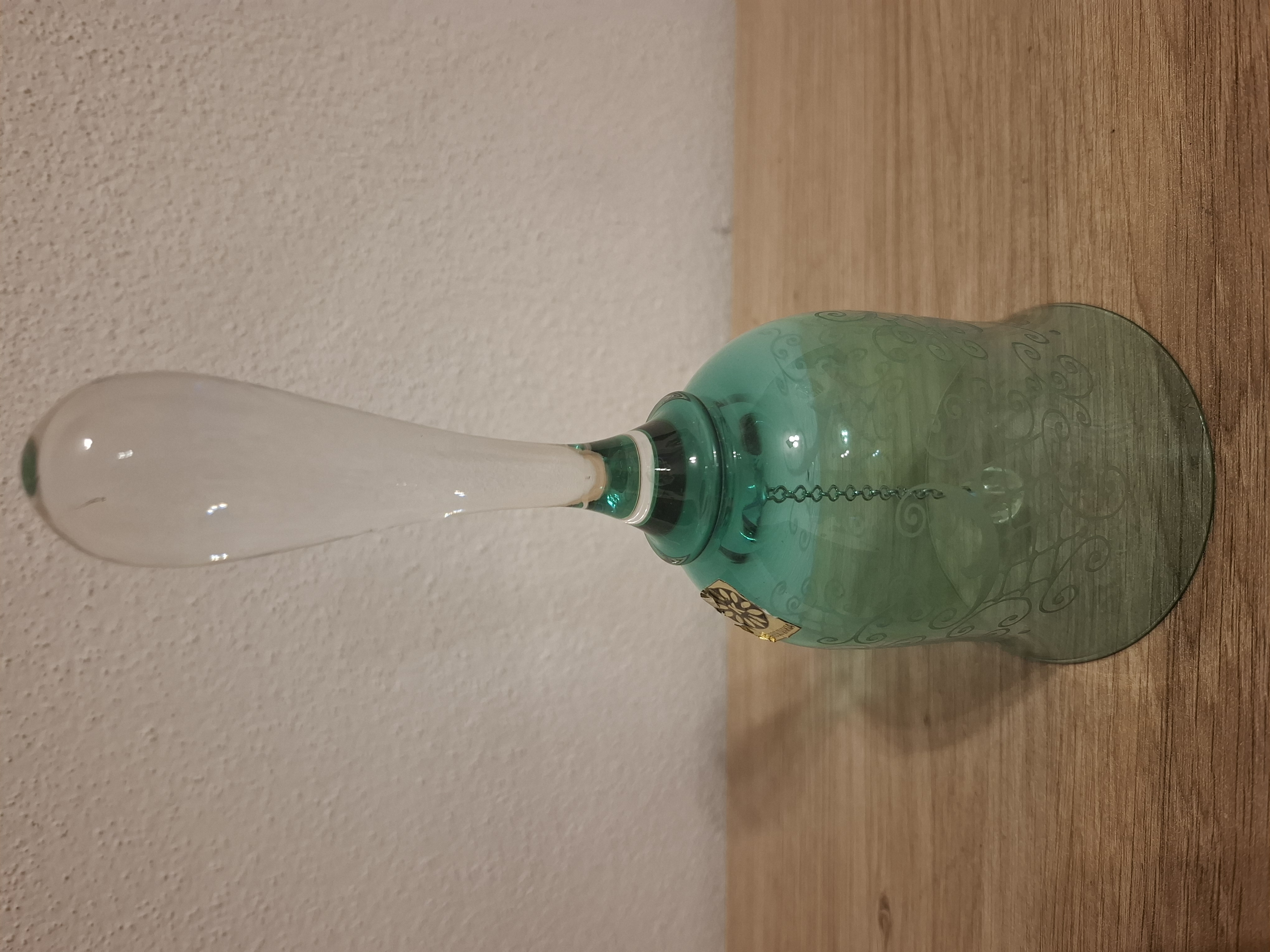 Zelený zvoneček, sklárna Květná Czechoslovakia 