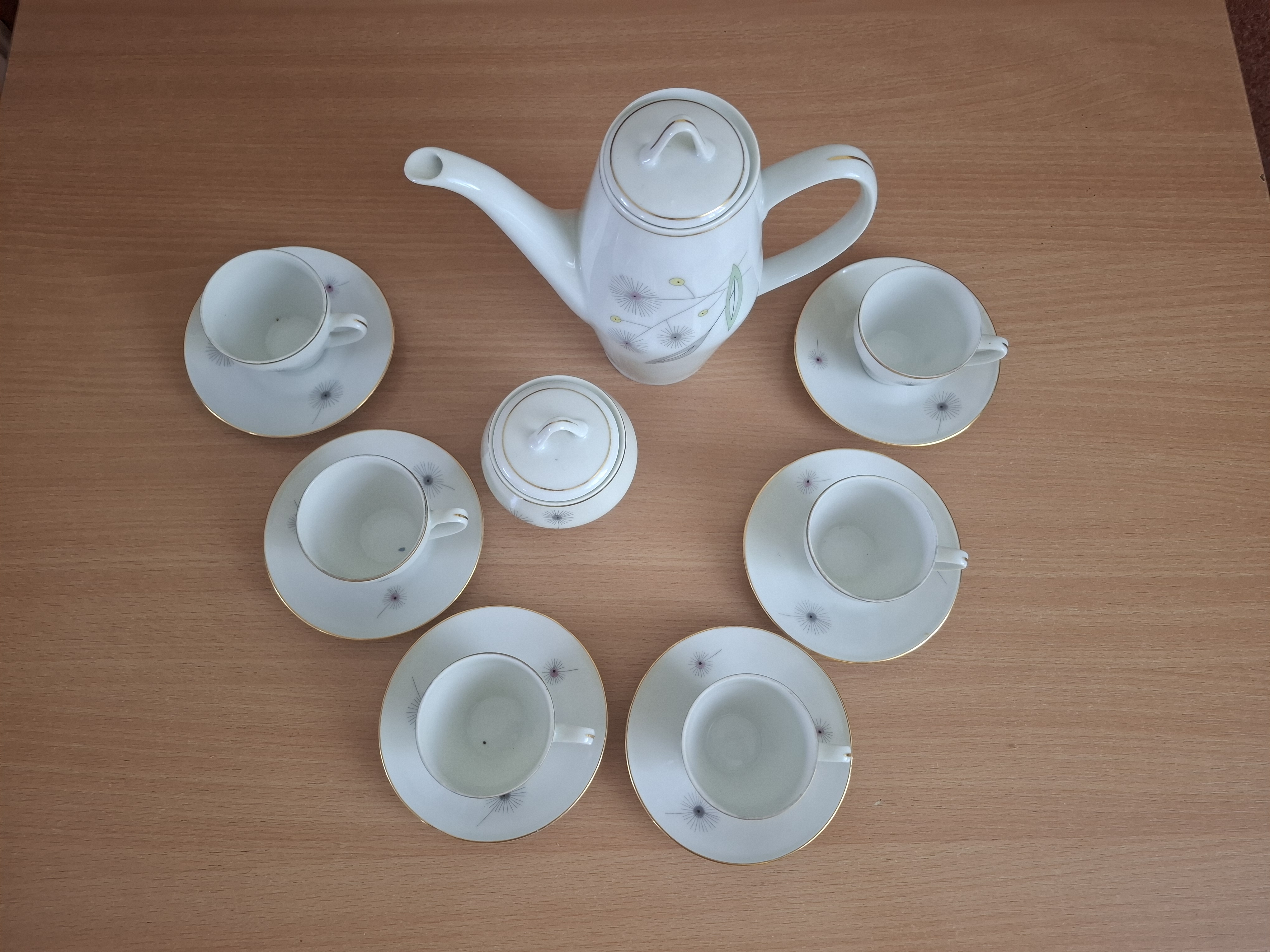 Sada na kávu pro 6 osob, Brusel, Expo 58, návrh V. Tikal