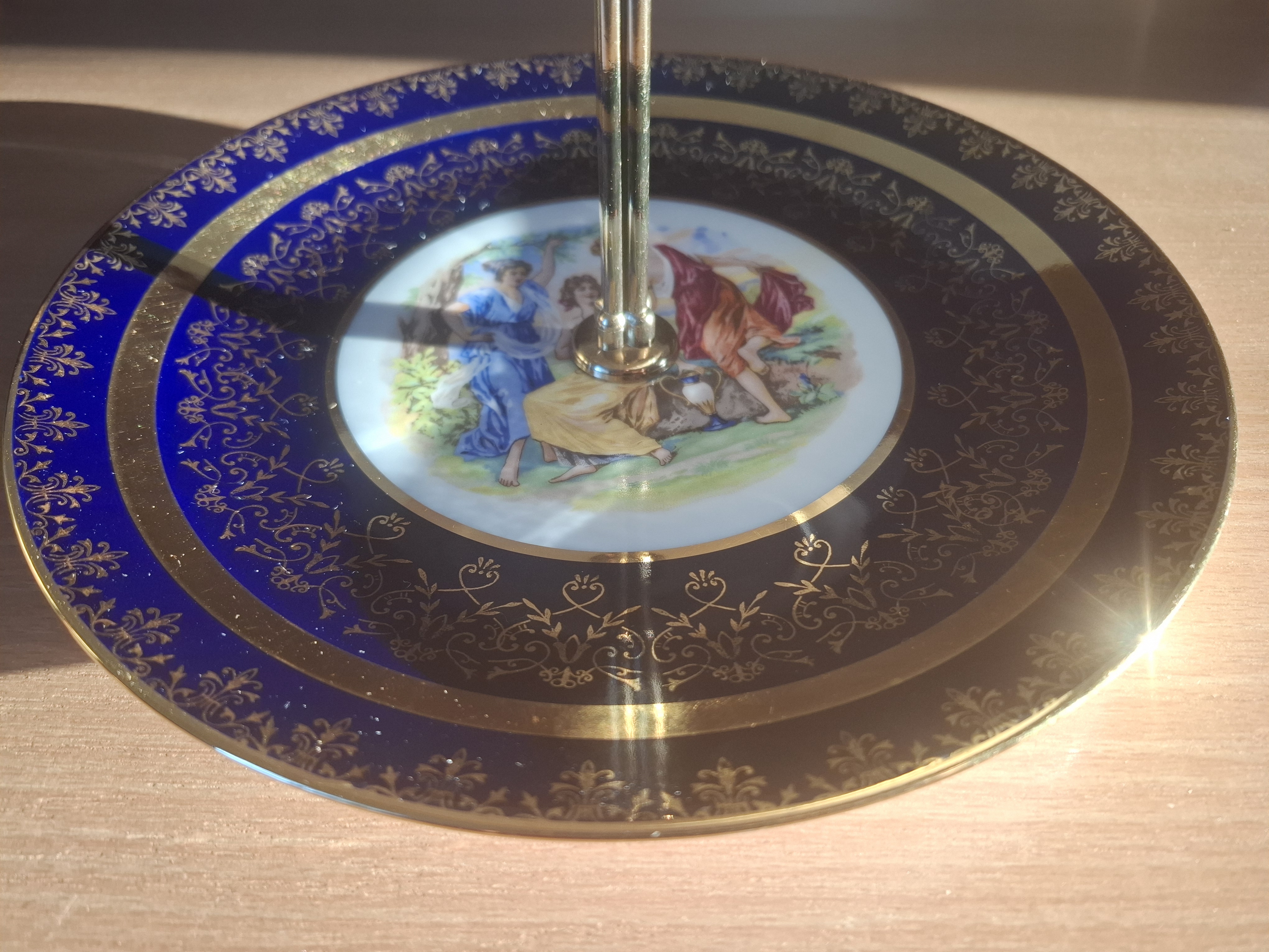 Etažér Tři Grácie, cobalt, MZ Czechoslovakia 