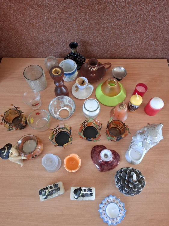 Svícen, svícny, svíčky, mix, cena za vše