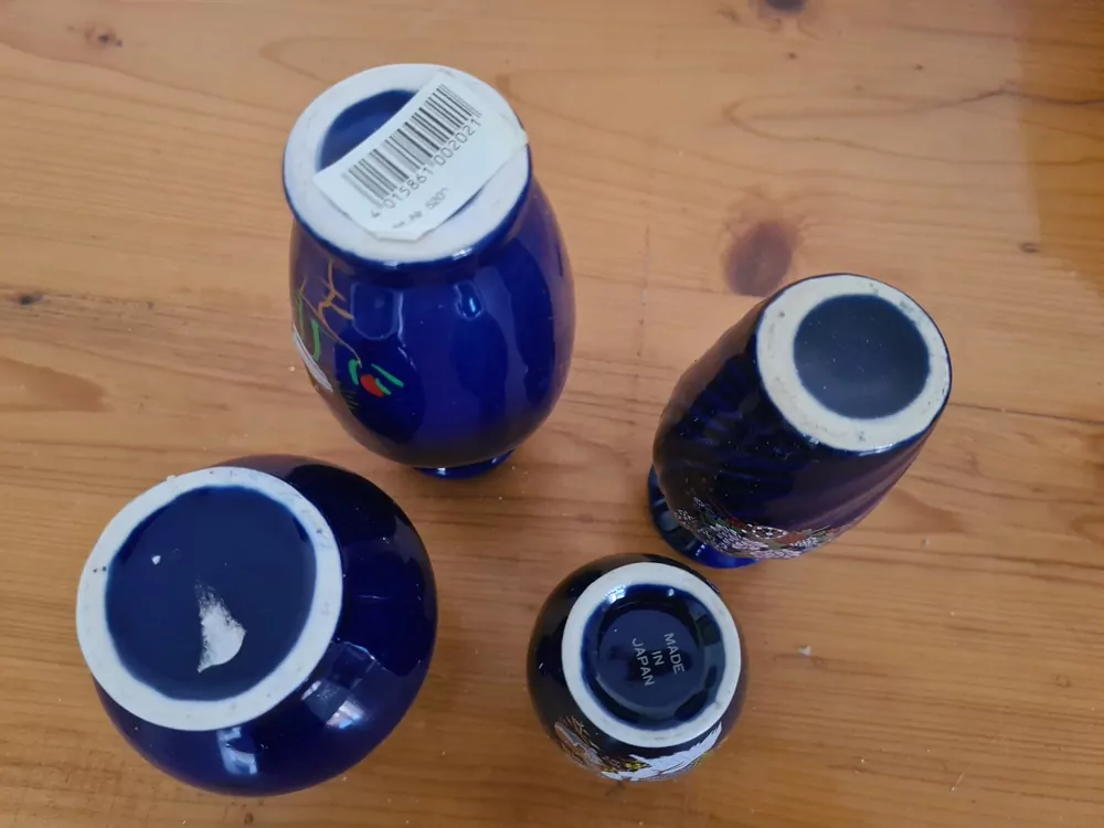 Keramika, 4x modrá váza, cena za vše 
