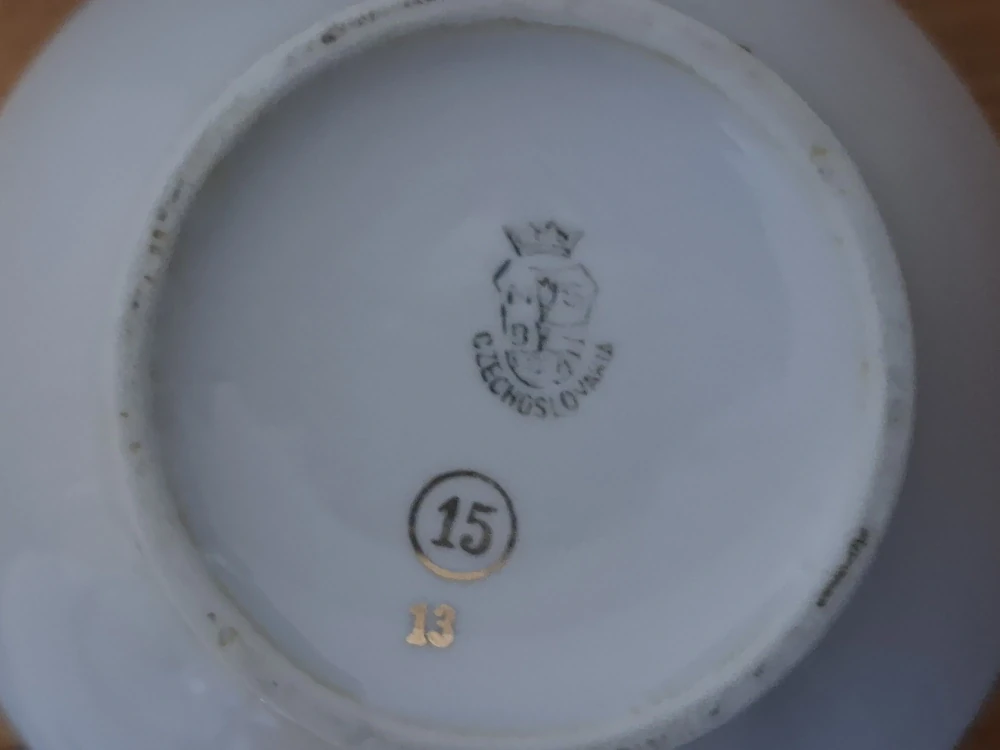 Porcelánová sada, konvička, cukřenka, mlékovka, Czechoslovakia 