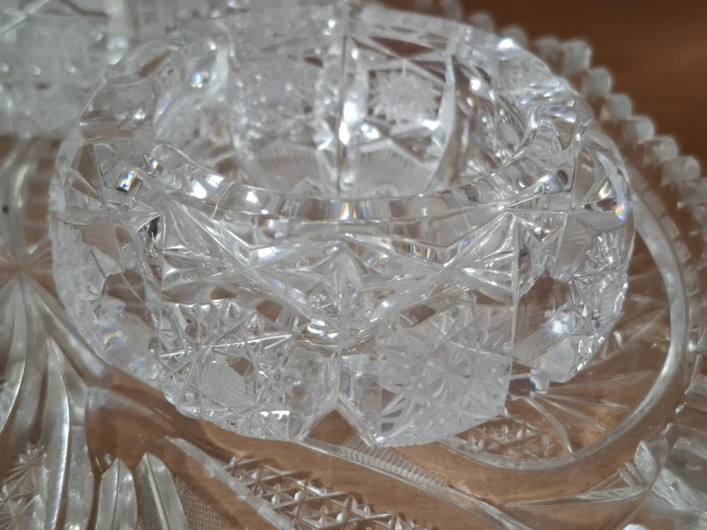 Nádherná křišťálová souprava, vysoký brus, Bohemia Crystal Czechoslovakia