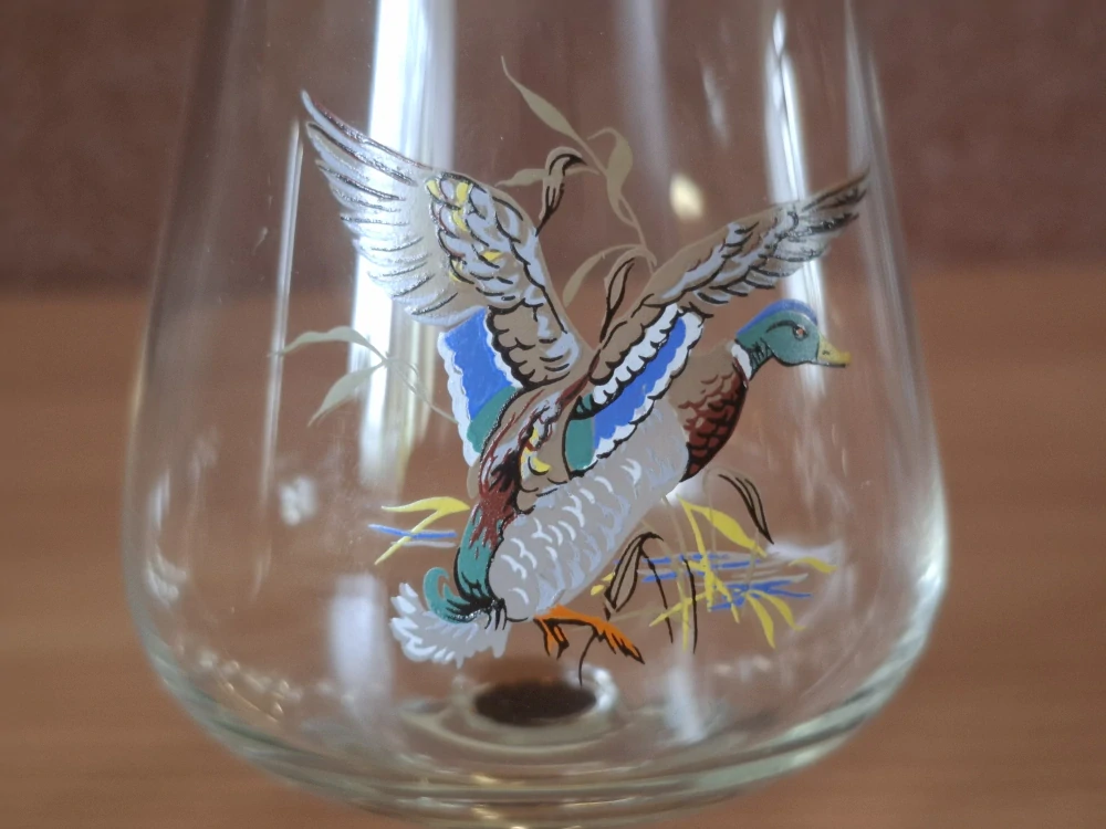 Napoleonky, myslivost, 2ks, dekor kachna, cena za oba kusy dohromady 